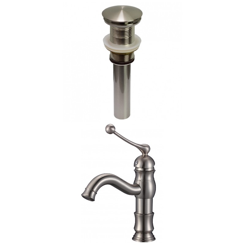 AMERICAN IMAGINATIONS AI-29474 9 7/8 INCH 1 HOLE CUPC LISTED LEAD FREE BRASS FAUCET SET WITH DRAIN- BRUSHED NICKEL