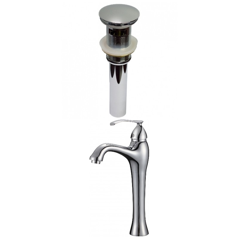 AMERICAN IMAGINATIONS AI-29481 12 1/4 INCH DECK MOUNT CUPC LISTED LEAD FREE BRASS FAUCET SET WITH OVERFLOW DRAIN - CHROME