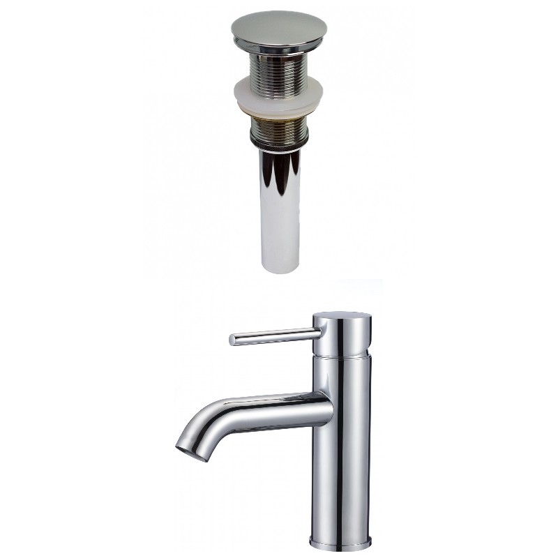 AMERICAN IMAGINATIONS AI-29486 7 1/2 INCH 1 HOLE CUPC LISTED LEAD FREE BRASS FAUCET SET WITH DRAIN - CHROME