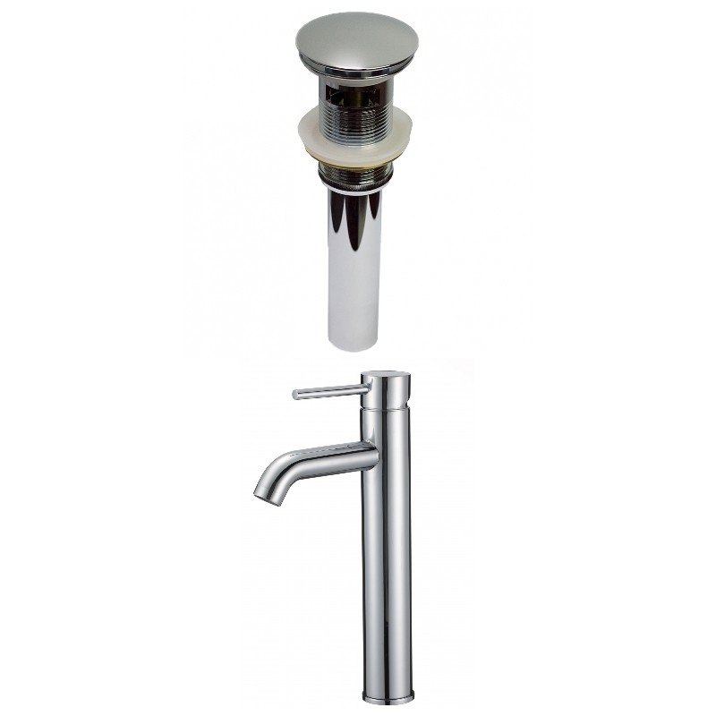 AMERICAN IMAGINATIONS AI-2949 12 5/8 INCH DECK MOUNT CUPC LISTED LEAD FREE BRASS FAUCET SET WITH OVERFLOW DRAIN