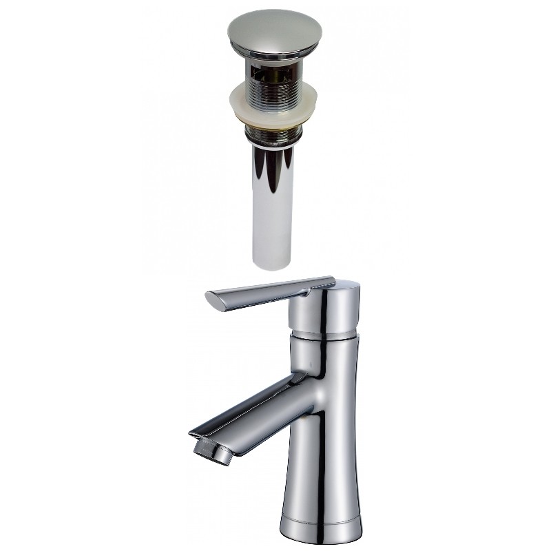 AMERICAN IMAGINATIONS AI-29497 6 5/8 INCH 1 HOLE CUPC LISTED LEAD FREE BRASS FAUCET SET WITH OVERFLOW DRAIN - CHROME