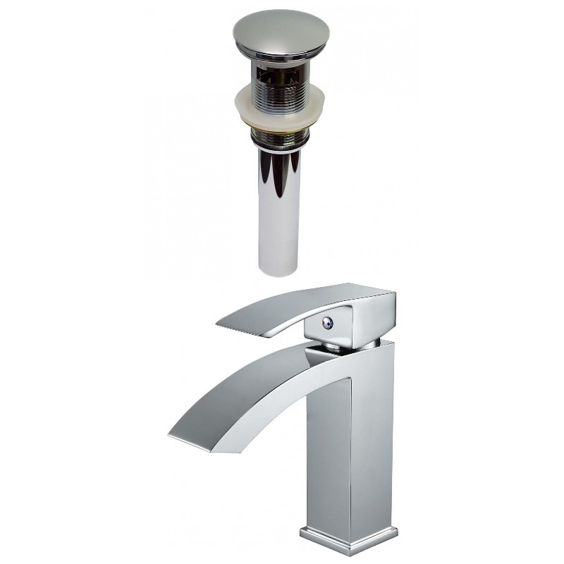 AMERICAN IMAGINATIONS AI-29501 7 INCH 1 HOLE CUPC LISTED LEAD FREE BRASS FAUCET SET WITH OVERFLOW DRAIN - CHROME