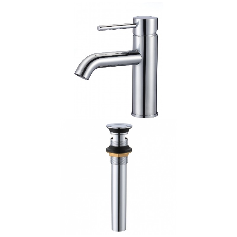 AMERICAN IMAGINATIONS AI-33706 7 1/2 INCH 1 HOLE CUPC LISTED LEAD FREE BRASS FAUCET SET WITH OVERFLOW DRAIN - CHROME