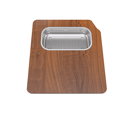 FRANKE OC2-45SP ORCA 2.0 SOLID WOOD CUTTING BOARD WITH STAINLESS STEEL COLANDER