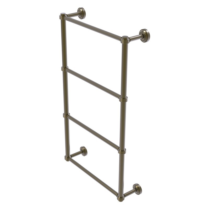 ALLIED BRASS DT-28G-24 DOTTINGHAM 26 1/4 INCH 4 TIER LADDER TOWEL BAR WITH GROOVED DETAIL