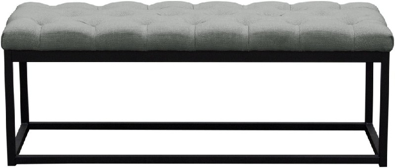 DIAMOND SOFA MATEOBES MATEO 48 INCH SMALL BENCH WITH TUFTED SEAT, LINEN AND POWDER COATED METAL BASE
