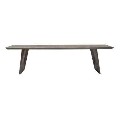 DIAMOND SOFA MOTIONBEGR MOTION 67 INCH SOLID MANGO WOOD DINING OR ACCENT BENCH WITH METAL INLAY - SMOKE GREY AND SILVER