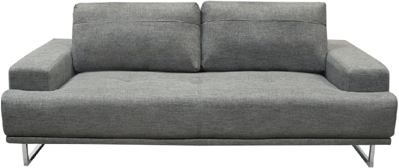 DIAMOND SOFA RUSSOSO RUSSO 88 INCH SOFA WITH FABRIC UPHOLSTERY AND POLISHED METAL LEGS