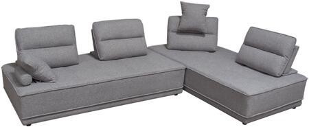 DIAMOND SOFA SLATELGBGR2PC SLATE 124 INCH 2-PIECE LOUNGE SEATING PLATFORMS WITH MOVEABLE BACKREST SUPPORTS - GREY
