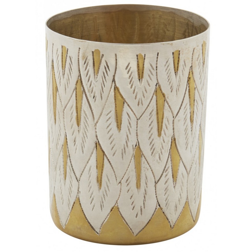 THOMPSON TRADERS AP1 PAVONE 3 INCH HANDCRAFTED BATHROOM TUMBLER IN BRASS AND NICKEL