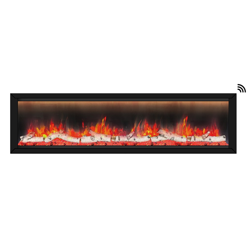 DYNASTY FIREPLACES DY-BFM76 ALLEGRO 76 1/2 INCH SMART LINEAR ELECTRIC FIREPLACE