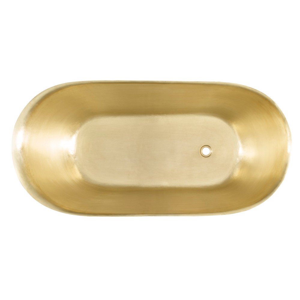 THOMPSON TRADERS KCT60 QUINTANA 60 INCH FREESTANDING OVAL SOAKING BATHTUB IN BRASS