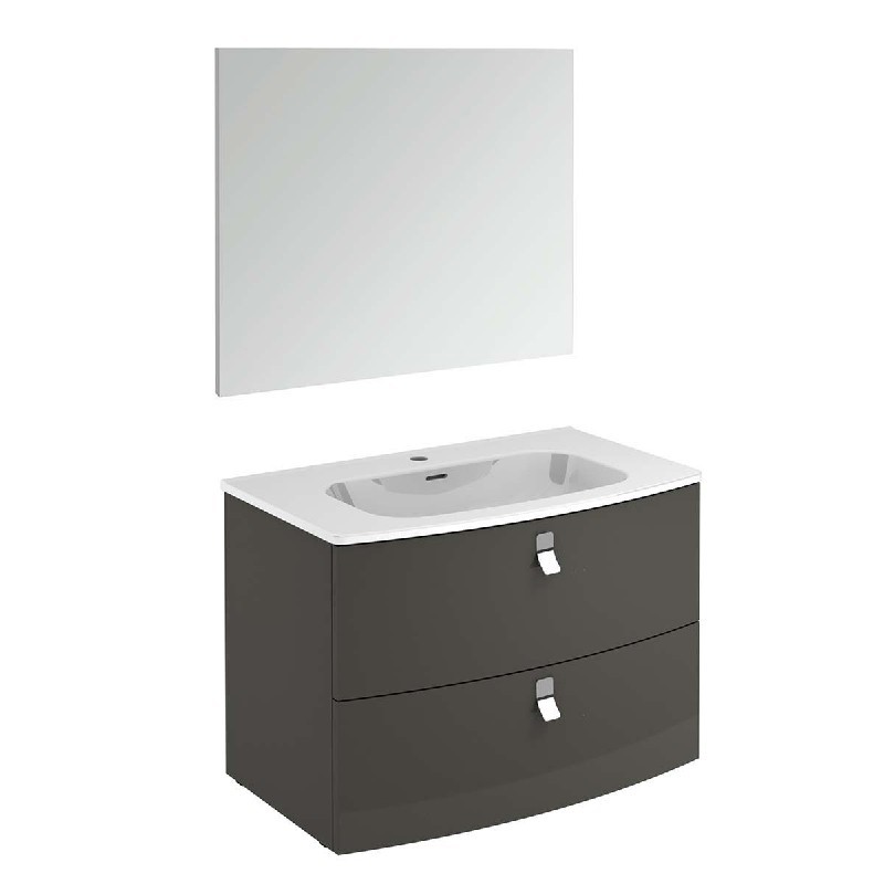 WS BATH COLLECTIONS RONDO 80 PACK 1 31 7/8 INCH WALL MOUNT OR FREESTANDING BATHROOM VANITY WITH MIRROR