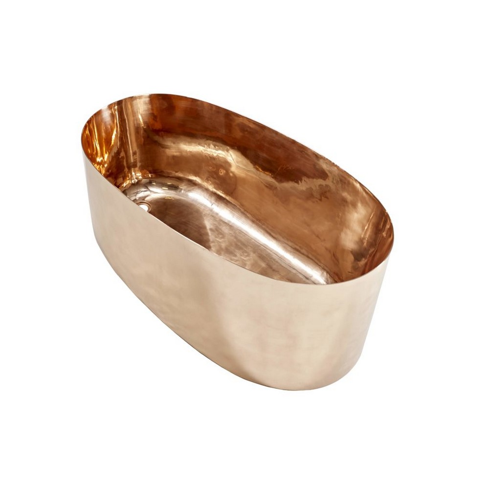 THOMPSON TRADERS TBT-5828PC BACCARAC 58 INCH FREESTANDING OVAL SOAKING BATHTUB IN COPPER