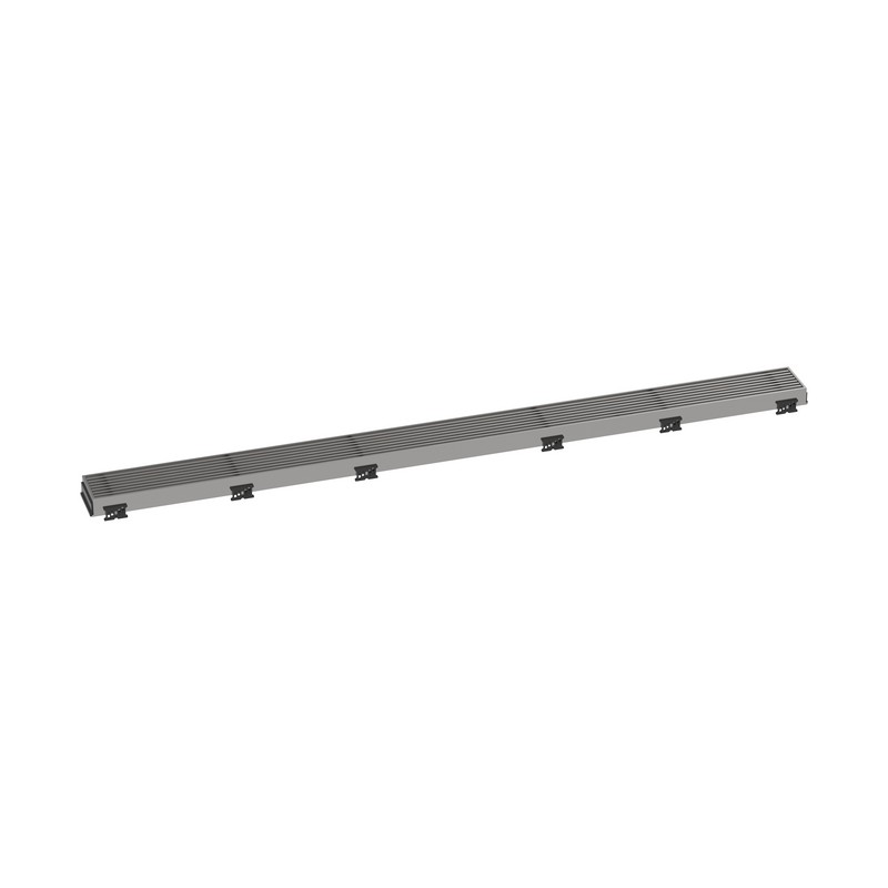 HANSGROHE 56123801 RAIN DRAIN MATCH BOARDWALK 37 5/8 INCH SINK DRAIN WITH HEIGHT ADJUSTABLE FRAME - BRUSHED STAINLESS STEEL