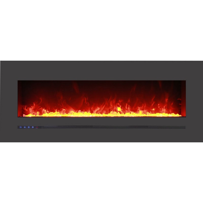 SIERRA FLAME WM-FML-48-5523-STL LINEAR 48 INCH WALL MOUNT / FLUSH MOUNT WITH STEEL SURROUND AND CLEAR MEDIA