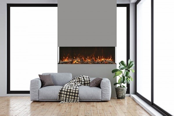AMANTII 72-TRV-XT-XL 75 1/4 INCH EXTRA TALL 3 SIDED ELECTRIC FIREPLACE - BLACK