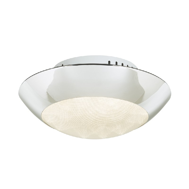 PLC LIGHTING 91102PC ROLLAND 11 INCH 18W PRISMATIC ACRYLIC LENS DIMMABLE CEILING LIGHT - POLISHED CHROME