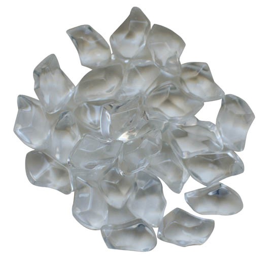 SIERRA FLAME AMSF-GLASS-06 1 INCH GEM FIRE GLASS FOR GAS AND ELECTRIC FIREPLACE - CLEAR
