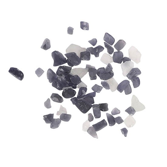 SIERRA FLAME AMSF-GLASS-14 SMALL BEAD FIRE GLASS FOR GAS AND ELECTRIC FIREPLACE - SMOKEY GREY AND WHITE