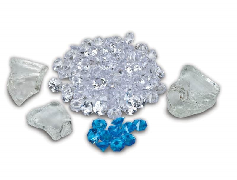AMANTII Fi-109-Diamond DIAMOND FIRE GLASS MEDIA - CLEAR AND BLUE
