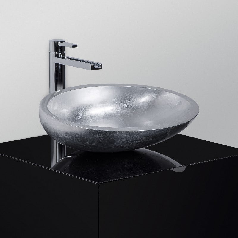 PIACEREBATH VIC-KOO-SLL VICTORIA 14 3/8 INCH VESSEL BATHROOM SINK - SILVER