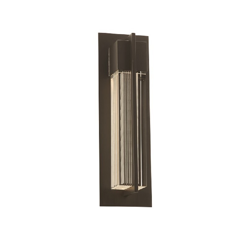 PLC LIGHTING 31640BZ ATLANTIS 5 1/2 INCH 6W CLEAR SEEDY K9 OPTIC GLASS NON DIMMABLE LED SMALL EXTERIOR LIGHT - BRONZE
