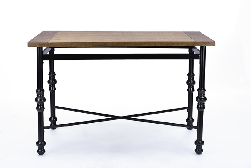 BAXTON STUDIO CDC222-DT BROXBURN 47 7/8 INCH WOOD AND METAL INDUSTRIAL DINING TABLE - BROWN AND BLACK