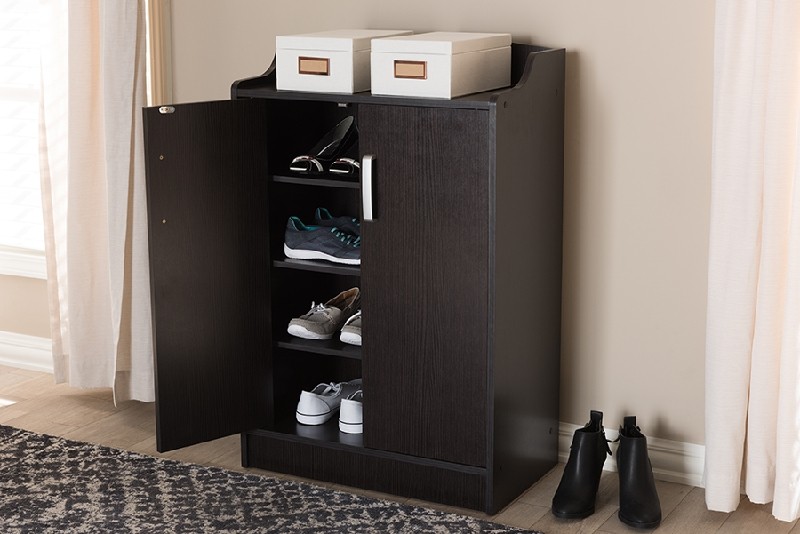 BAXTON STUDIO MH7006-WENGE-SHOE RACK VERDELL 23 7/8 INCH MODERN AND CONTEMPORARY WENGE SHOE CABINET - BROWN