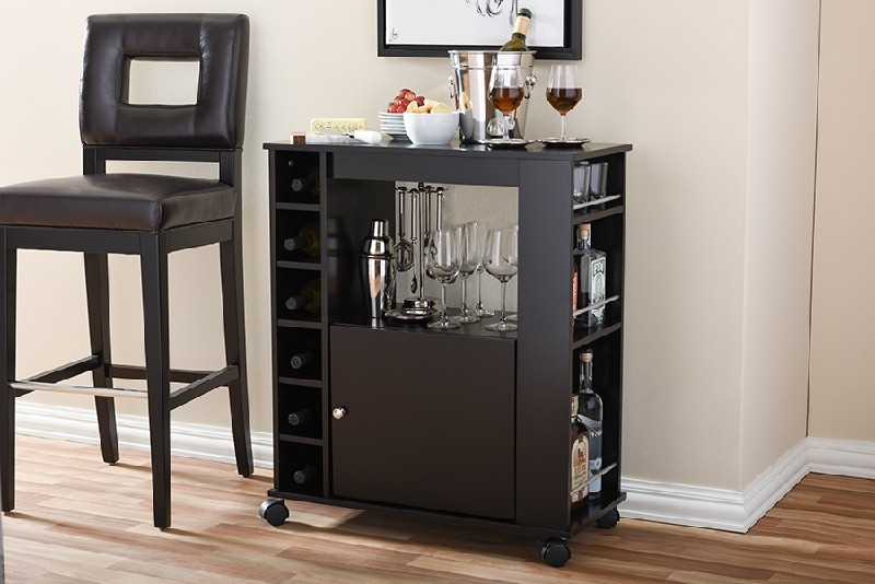 BAXTON STUDIO RT380-OCC ONTARIO 28 7/8 INCH MODERN AND CONTEMPORARY WOOD MODERN DRY BAR AND WINE CABINET - DARK BROWN