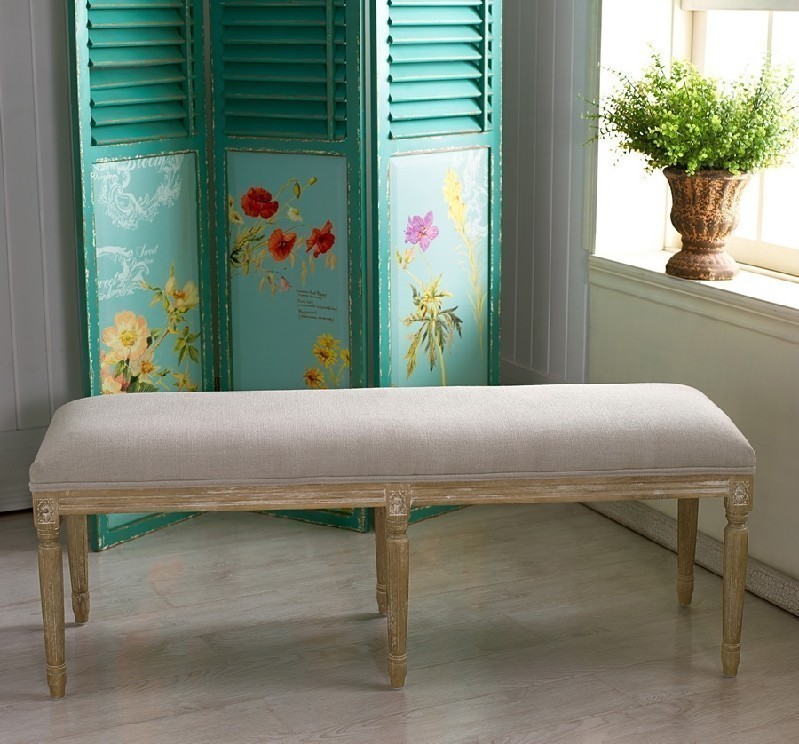 BAXTON STUDIO TSF-9303-BEIGE-OTTO CLAIRETTE 51 1/4 INCH WOOD TRADITIONAL FRENCH BENCH - BEIGE