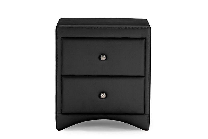 BAXTON STUDIO BBT3106-NS DORIAN 17 3/8 INCH FAUX LEATHER UPHOLSTERED MODERN NIGHTSTAND