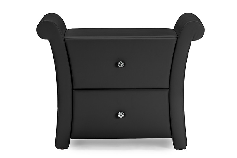 BAXTON STUDIO BBT3111A1-NS VICTORIA 40 1/4 INCH PU LEATHER TWO STORAGE DRAWER NIGHTSTAND BEDSIDE TABLE