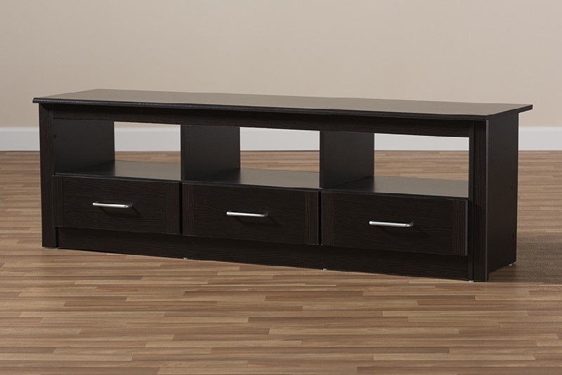 BAXTON STUDIO MH8072-WENGE-TV RYLEIGH 62 3/8 INCH MODERN AND CONTEMPORARY WENGE TV STAND - BROWN
