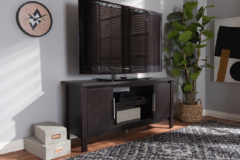 BAXTON STUDIO MH8120-WENGE-TV MARLEY 47 5/8 INCH MODERN AND CONTEMPORARY WENGE TV STAND - BROWN