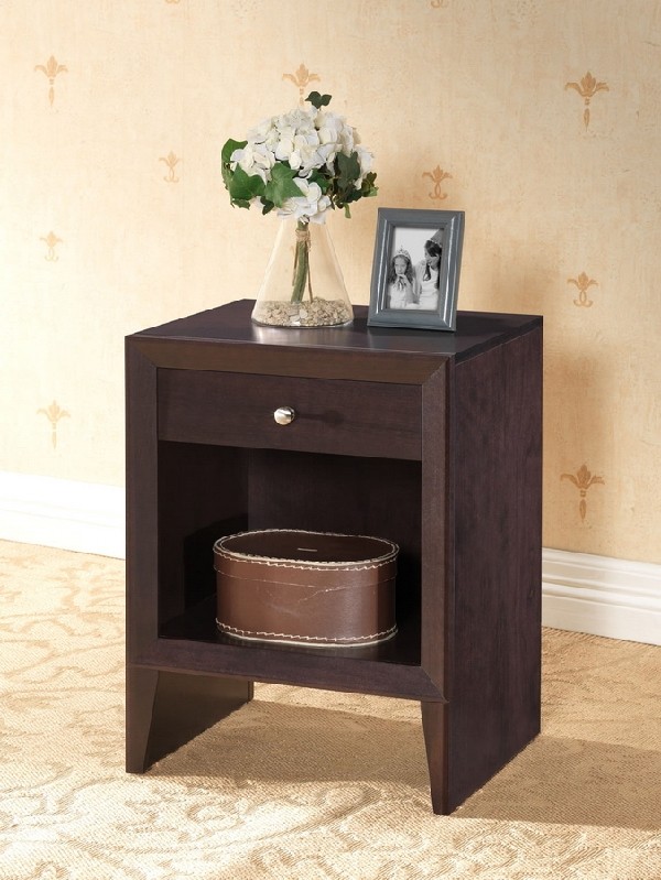BAXTON STUDIO ST-006-AT LEELANAU 17 3/4 INCH MODERN ACCENT TABLE AND NIGHTSTAND - BROWN