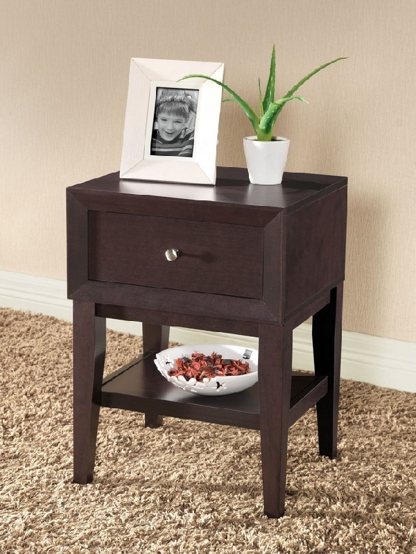 BAXTON STUDIO ST-007-AT GASTON 17 7/8 INCH MODERN ACCENT TABLE AND NIGHTSTAND - BROWN