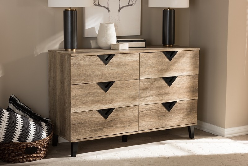 BAXTON STUDIO WALES-6DW-CHEST WALES 53 1/4 INCH MODERN AND CONTEMPORARY WOOD SIX DRAWER CHEST - LIGHT BROWN