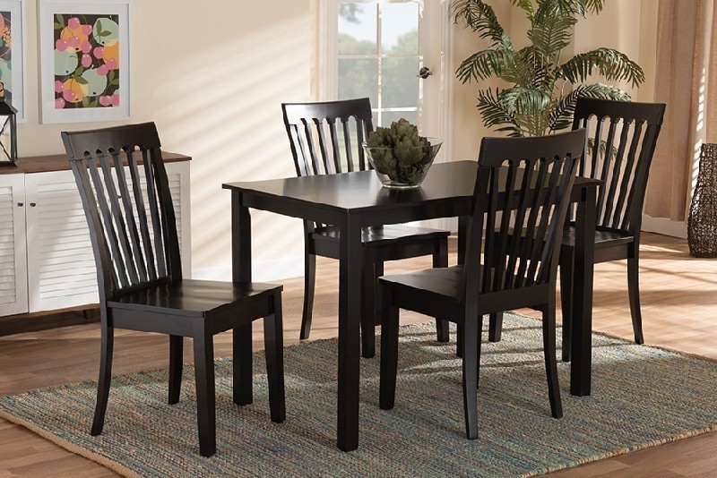 BAXTON STUDIO ERION-5PC ERION MODERN AND CONTEMPORARY WOOD FIVE PIECE DINING SET