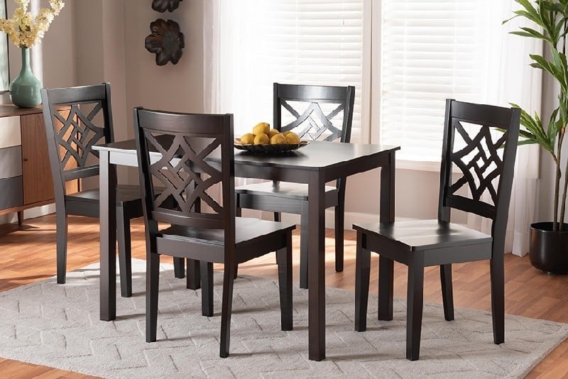 BAXTON STUDIO RH340C-5PC NICOLETTE MODERN AND CONTEMPORARY WOOD FIVE PIECE DINING SET