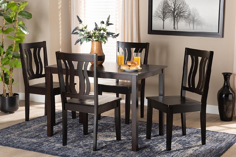 BAXTON STUDIO ZAMIRA-5PC ZAMIRA MODERN AND CONTEMPORARY TRANSITIONAL WOOD FIVE PIECE DINING SET