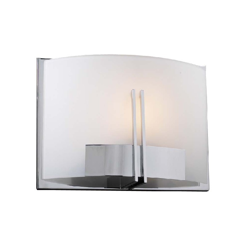 PLC LIGHTING 36639 PC PORTMAN 12 INCH 60W FROST GLASS DIMMABLE ONE LIGHT SCONCE - POLISHED CHROME