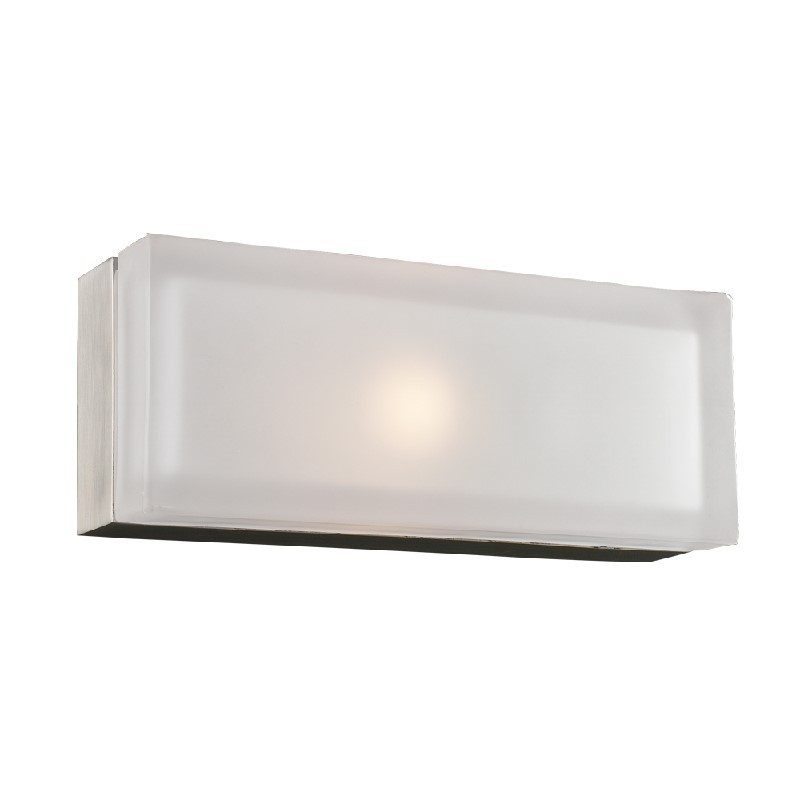 PLC LIGHTING 6577SNLED PRAHA 4 3/4 INCH 16W FROST GLASS DIMMABLE ONE LIGHT SCONCE - SATIN NICKEL