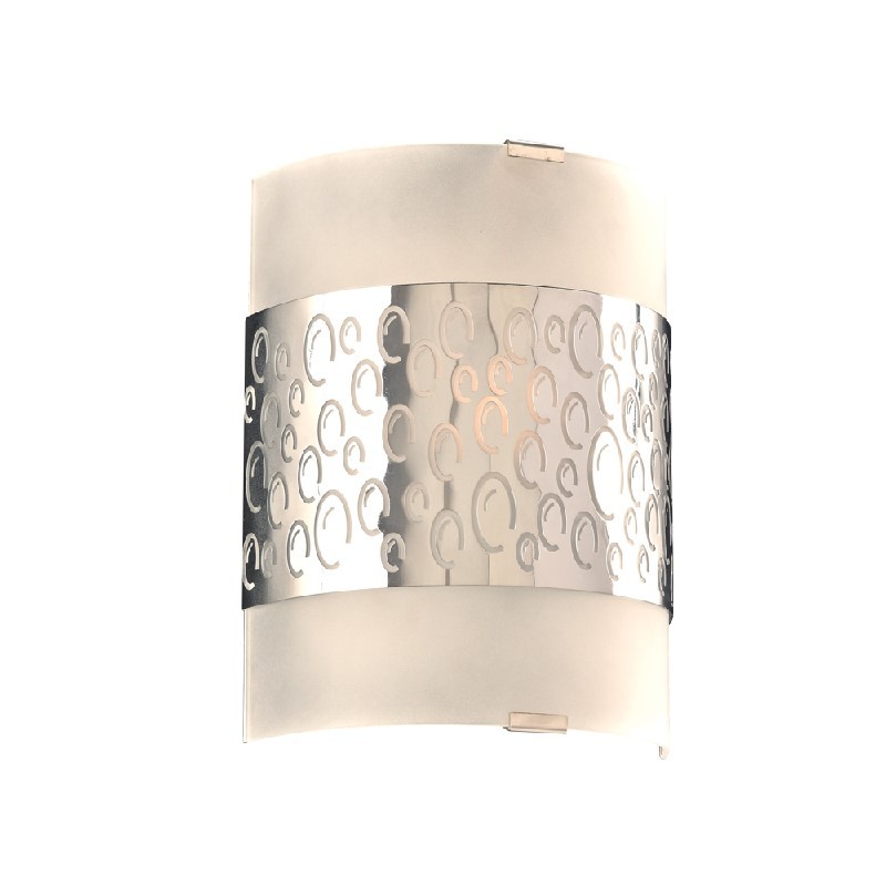 PLC LIGHTING 7585PC CLIFTON 7 INCH 60W FROST GLASS DIMMABLE ONE LIGHT WALL SCONCE - POLISHED CHROME