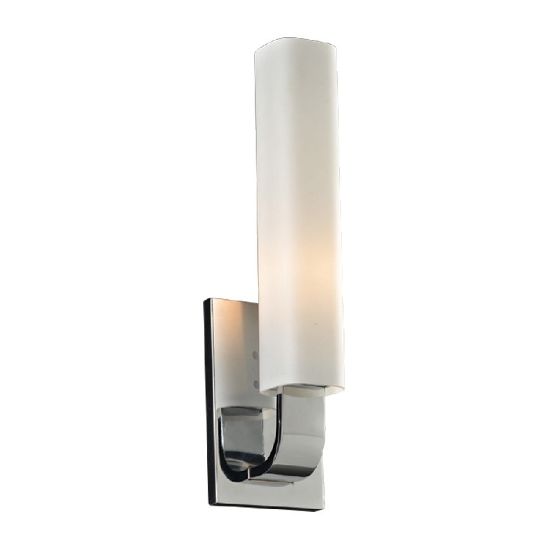 PLC LIGHTING 7591PC SOLOMON 4 INCH 60W MATTE OPAL GLASS DIMMABLE ONE LIGHT WALL SCONCE - POLISHED CHROME