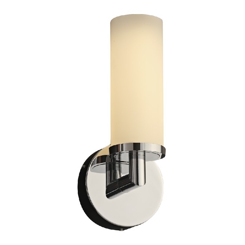 PLC LIGHTING 7596PC SURREY 5 INCH 8W OPAL GLASS DIMMABLE SINGLE LIGHT WALL SCONCE - POLISHED CHROME
