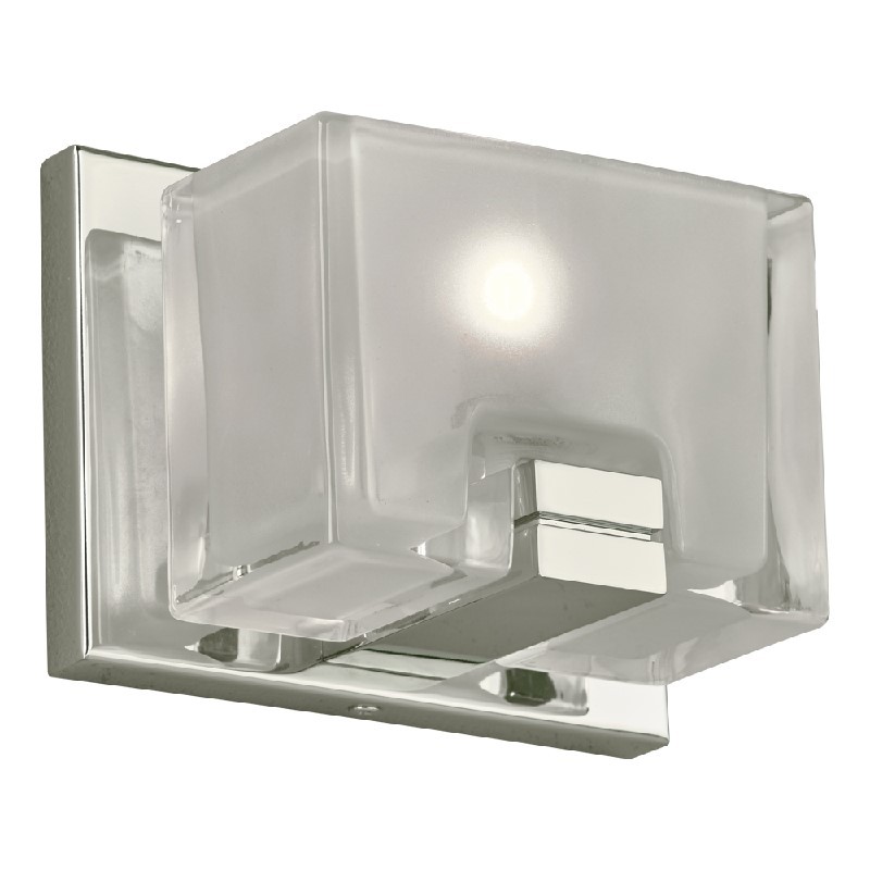 PLC LIGHTING 84421PC FILIGRE 6 INCH 3.5W FROST WITH CLEAR EDGE GLASS DIMMABLE WALL LIGHT - POLISHED CHROME