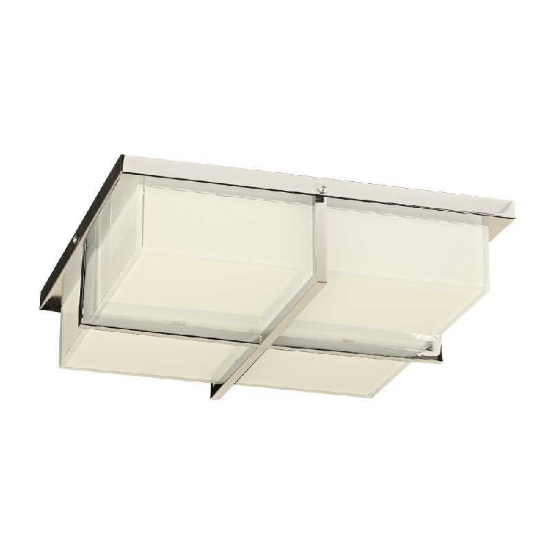 PLC LIGHTING 90056PC TAZZA 13 INCH 19W OPAL GLASS DIMMABLE SQUARE CEILING LIGHT - POLISHED CHROME