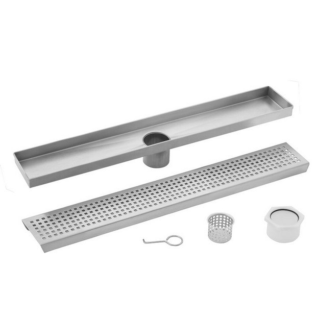 CAHABA CASP30 30 INCH STAINLESS STEEL SQUARE GRATE LINEAR SHOWER DRAIN