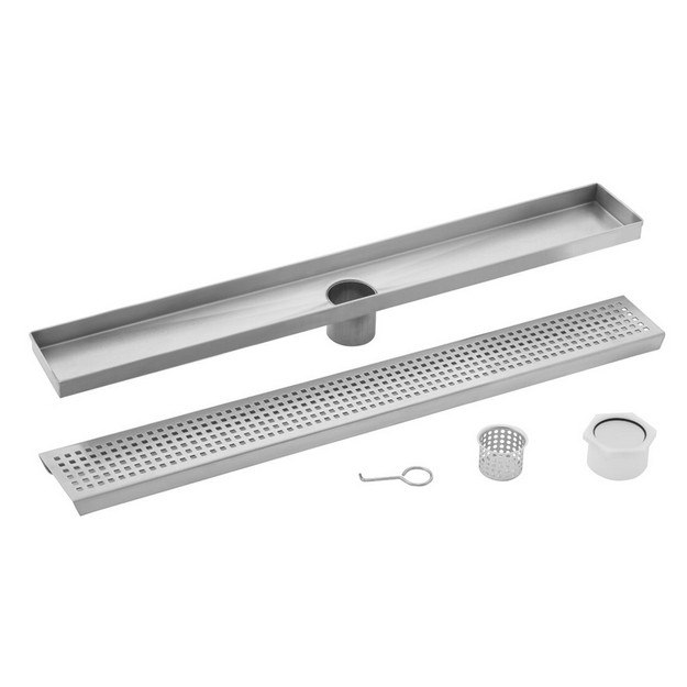 CAHABA CASP36 36 INCH STAINLESS STEEL SQUARE GRATE LINEAR SHOWER DRAIN